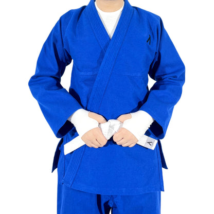 Professional Blue Eco BJJ Gi Uniform - 350 GSM Lightweight Jiu Jitsu Training Suit with White Belt
