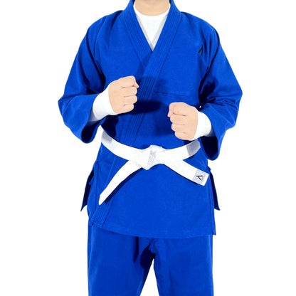 Professional Blue Eco BJJ Gi Uniform - 350 GSM Lightweight Jiu Jitsu Training Suit with White Belt