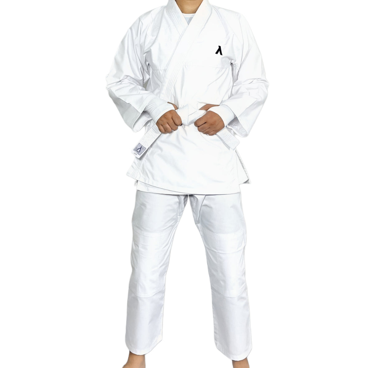 White Karate Canvas Gi Uniform - Martial Arts Training Suit with White Belt