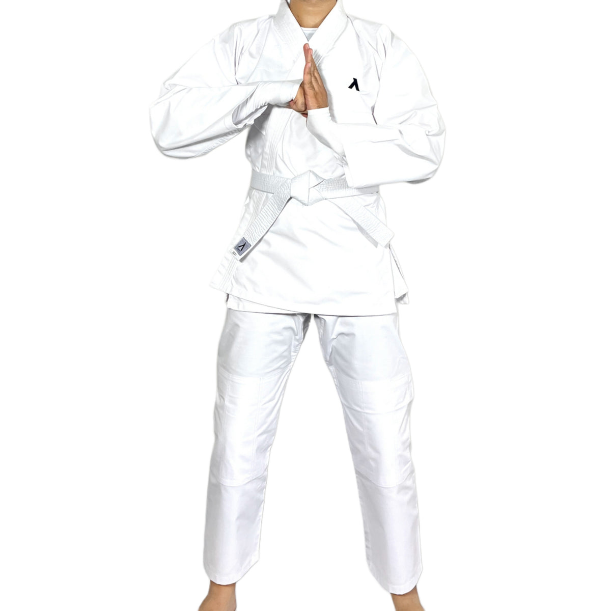 White Karate Canvas Gi Uniform - Martial Arts Training Suit with White Belt
