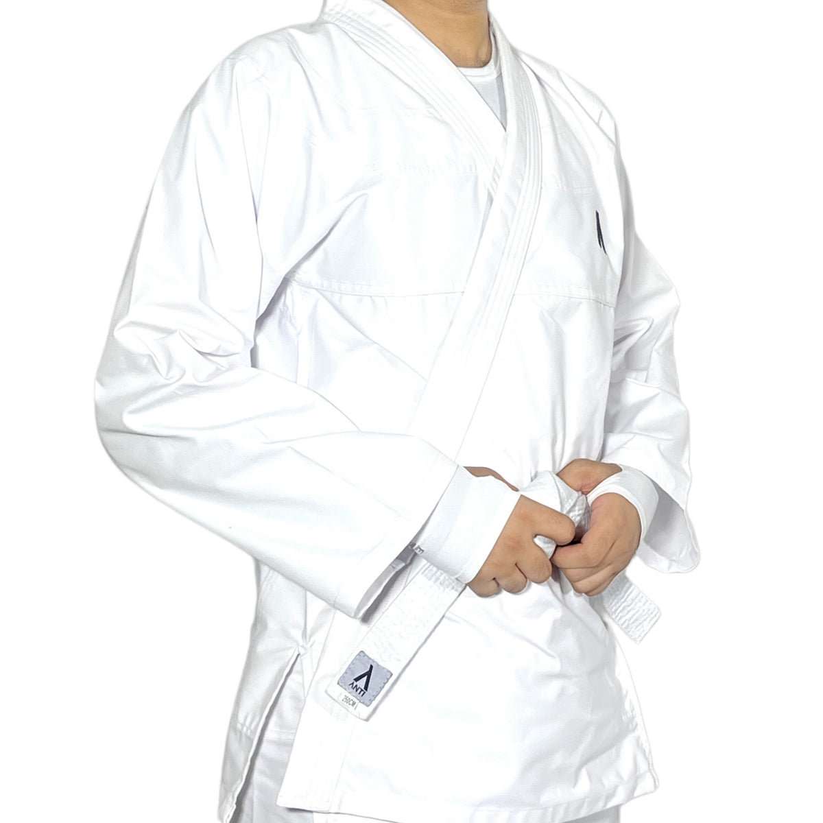 White Karate Canvas Gi Uniform - Martial Arts Training Suit with White Belt