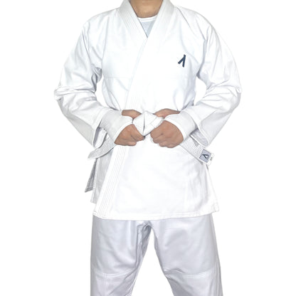 Professional White BJJ Gi Uniform - Lightweight Jiu Jitsu Training Suit with White Belt
