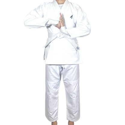Professional White BJJ Gi Uniform - Lightweight Jiu Jitsu Training Suit with White Belt